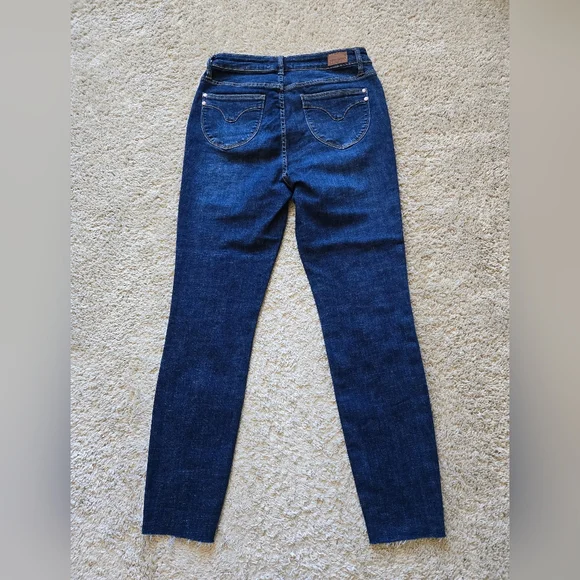 Judy Blue Skinny Fit Jeans Womens 9/29  Raw Hem Dark Blue High Rise - Picture 3 of 10